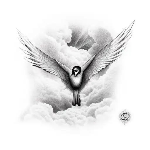 Aguia With Cloud With Wing With Lines