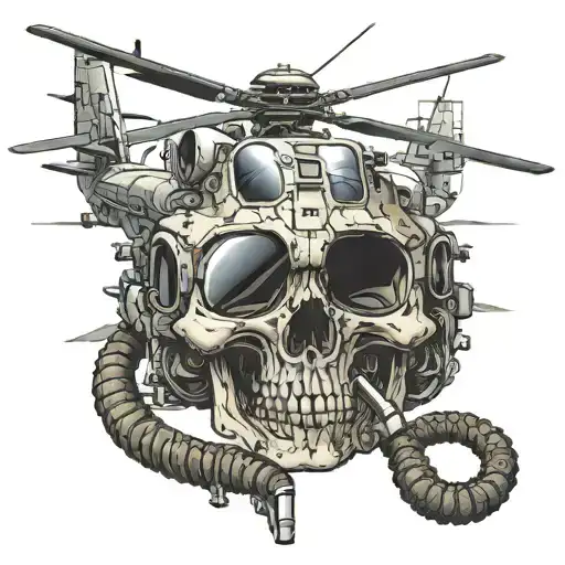 Skull And Cobra Coiled 1St Attack Helicopter Bn 125 With Border