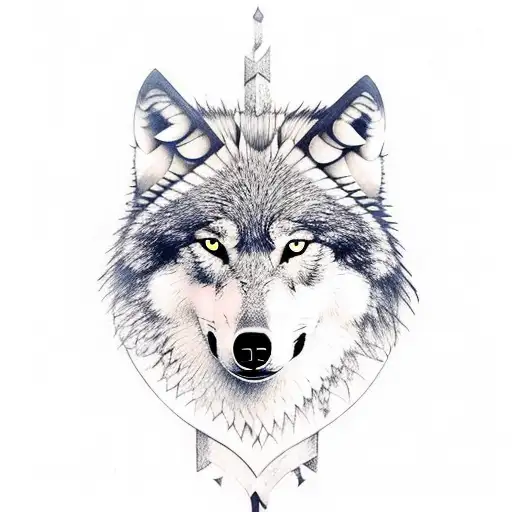 Wolf With Viking Runes