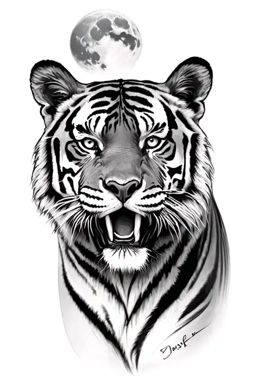 Tiger Under The Moonlight