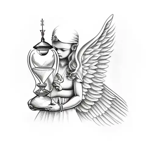 Angel Holding An Hourglass