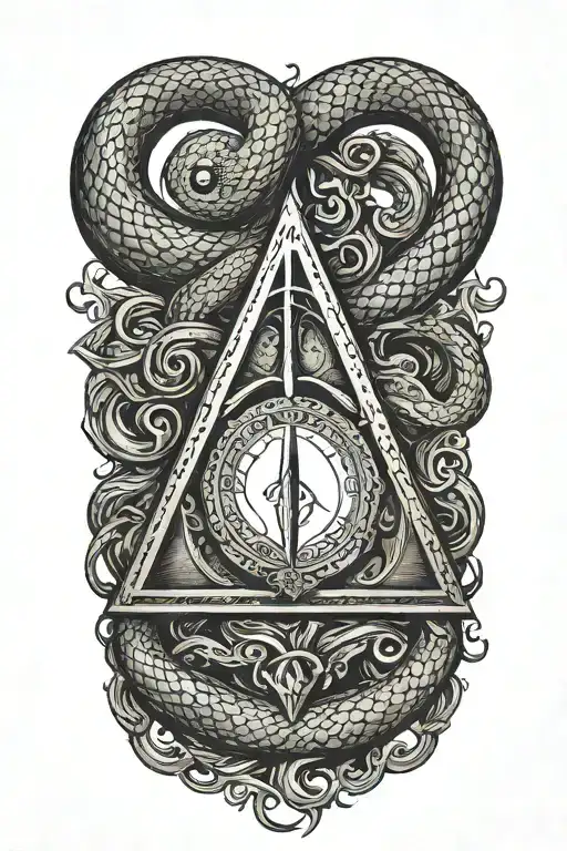 Harry Potter Deathly Hallows Symbol Mixed With A Snake