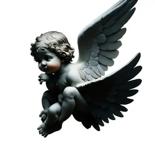 Generates A Putto With A Wing In Front Of The Body