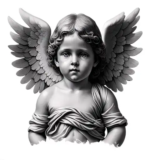 Generates A Putto With A Wing In Front Of The Body