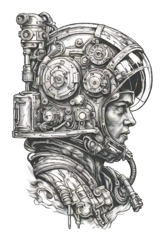 Mechanic With Astronaut Helmet