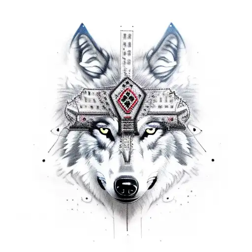 Wolf With Raven Trash Polka