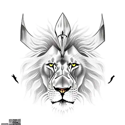 Lion With Shark Blended In Over The Left Eye