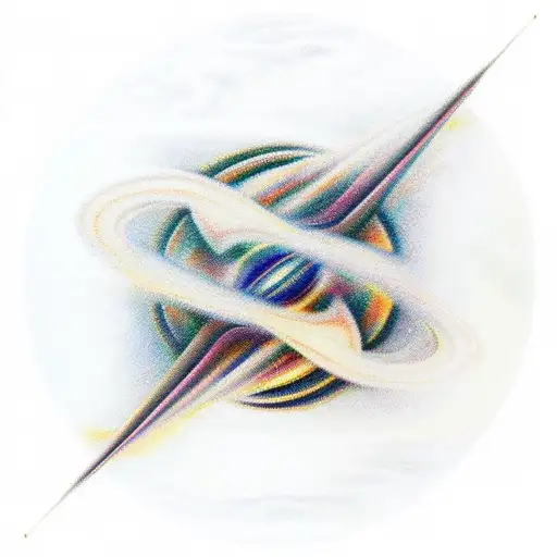 An Abstract Representation Of Infinity Merging With The Beauty Of Saturn
