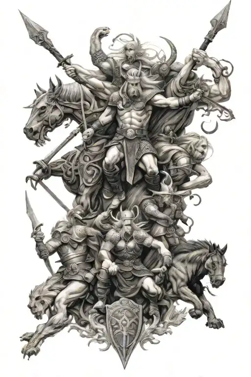 All Norse Gods Battling