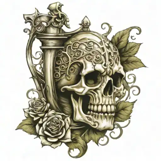 Eddie Iron Maiden Midevil Accent Ace Spades Vine And Thornes Hourglass