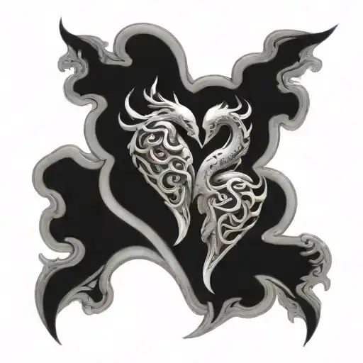 Twin Flames Intertwined Hearts