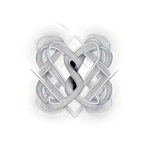 A Minimalist Design Of The Number 9 Intertwined With A Heart Symbolizing Love
