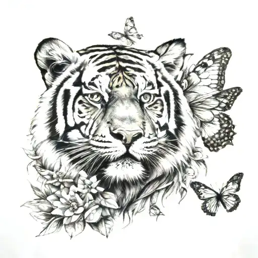 Tiger And Butterfly