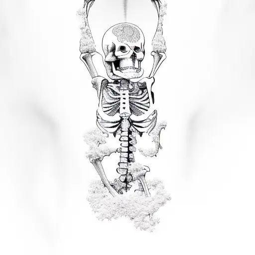 A White Figure With A Skeleton