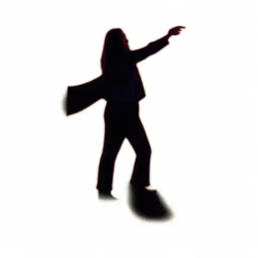 A Singer Pointing At A Sunset Orange In Front Of A Lake