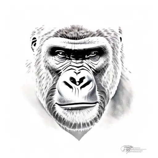 Gorilla Looking Trough Leaves