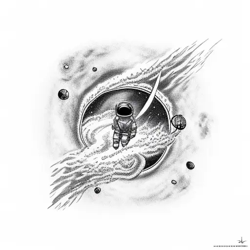 Astronaut Falling In Black Hole