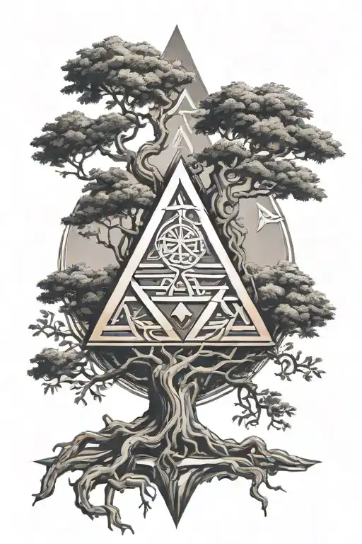 Yggdrasil And Valknut Symbol