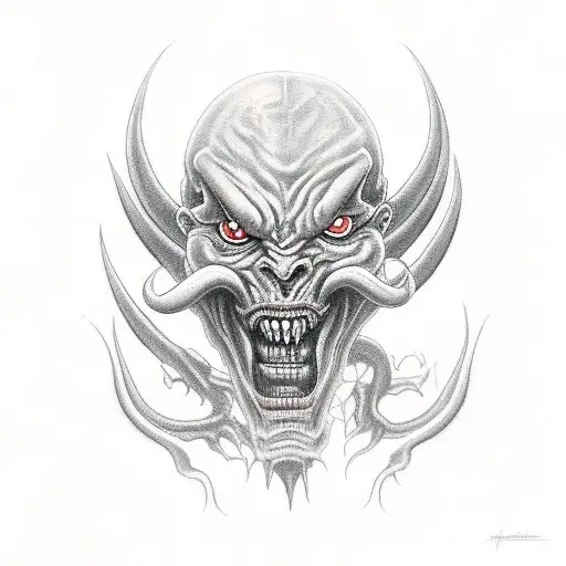 Real Life Looking Demon With Body Holding Something Evil