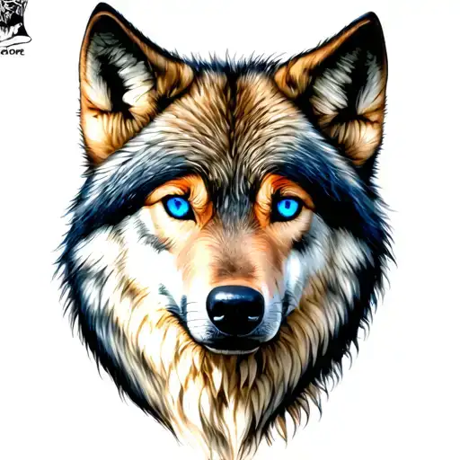 Wolf With Blue Eyes