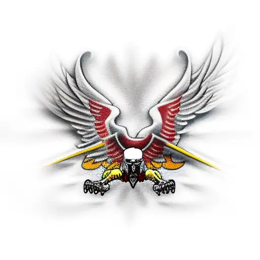 Harley Davidson Eagle With American Flag Background