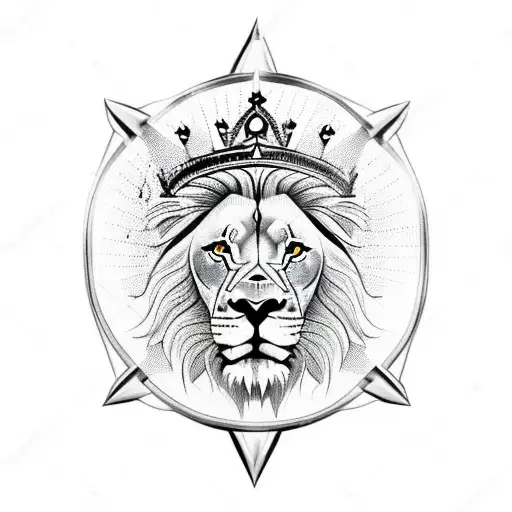 Lion With Crown And Compass