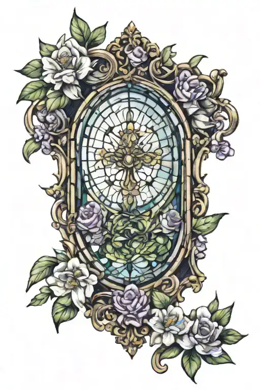 Stained Glass Window In The Background