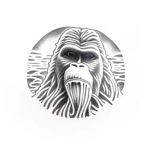 Bigfoot Eating Ramen While Walking