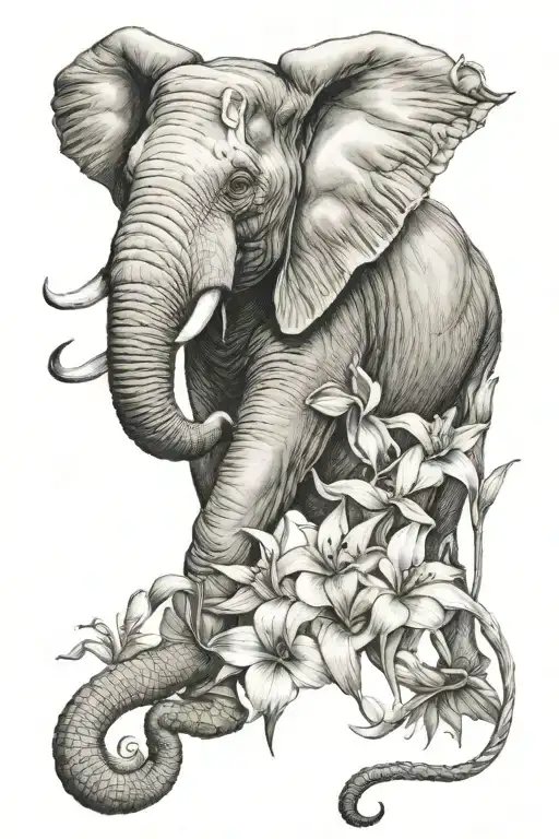 Gladiolus Leo Zodiac Sign And Elephant