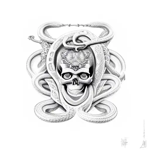 Skull And Snake And Trees