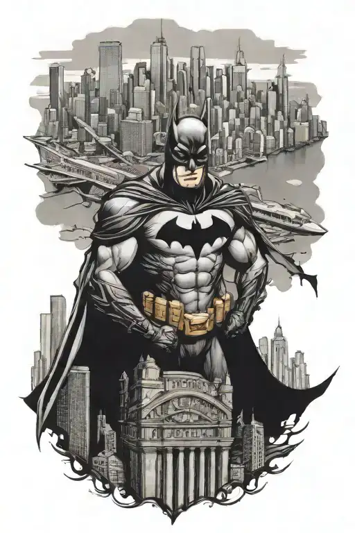 Batman Looking Over Chicago