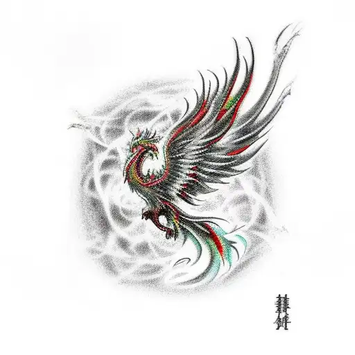 Phoenix Rising Out Of Ash Alchemy