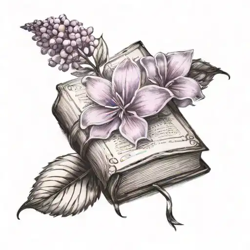 Book With Lilac Flower