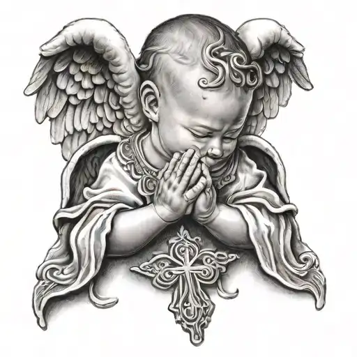 Chicano Baby Angel Praying Hands