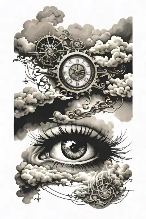 Eye Clouds Clock God