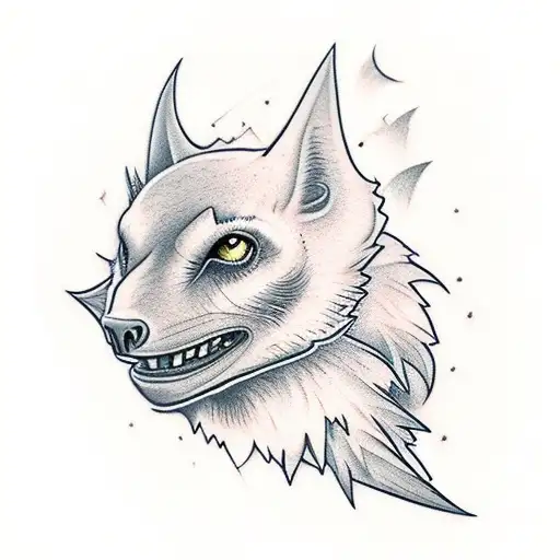 Full Moon On Left Shoulder With Detailed Bats