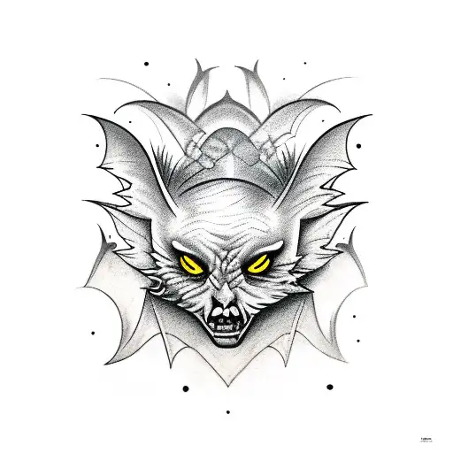 Full Moon With Detailed Bats