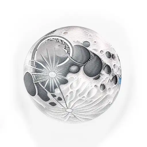 Moon In Basketball Hoop