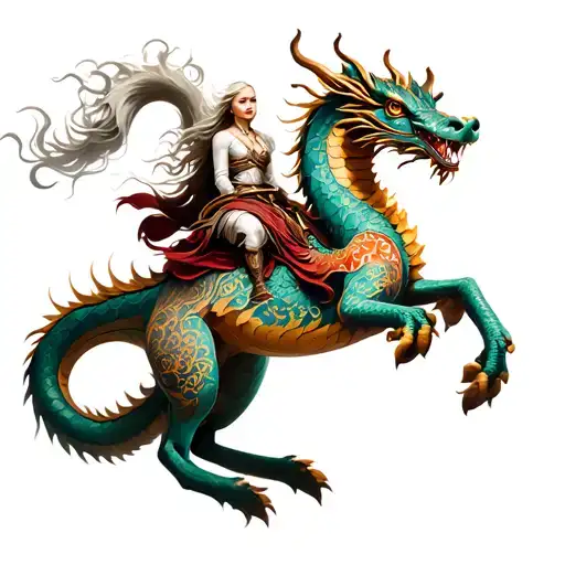 Daenerys Targaryen Riding Chinese Festival Dragon