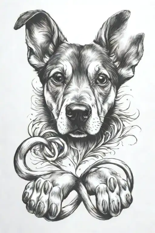 Dog Paws With Infinity Sign