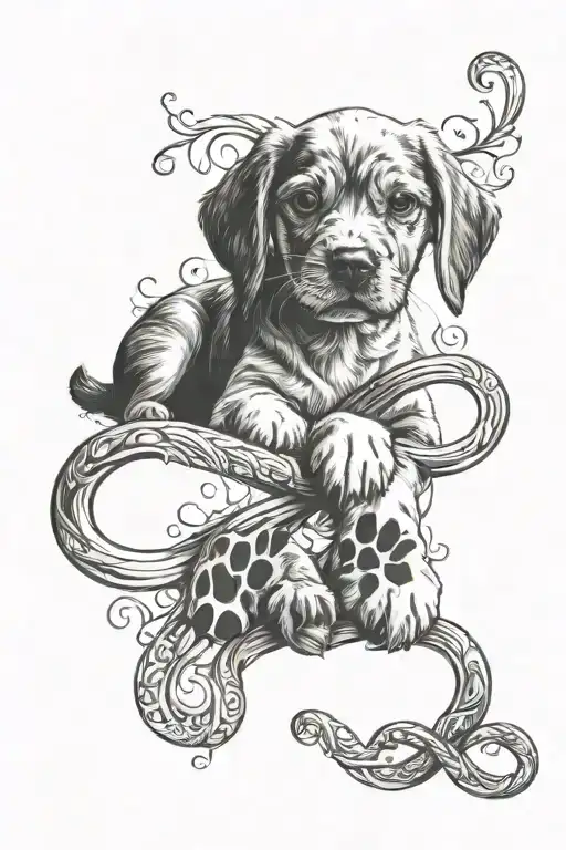 Dog Paws With Infinity Sign Little