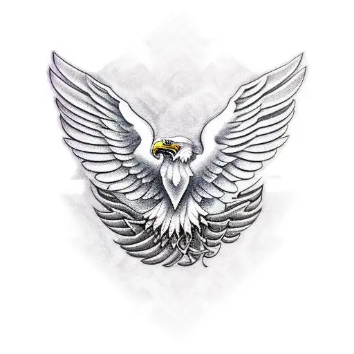 Eagle Wings Spread Open Symetric