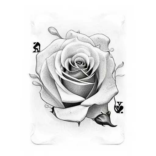 Yello Rose With Playing Cards