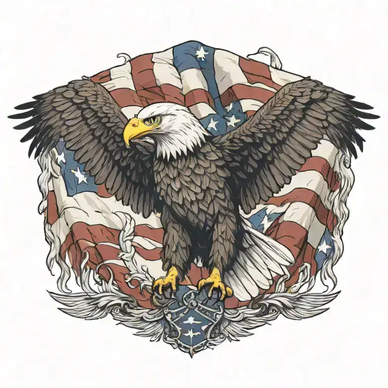 Eagle With The American Flag As The Feathers
