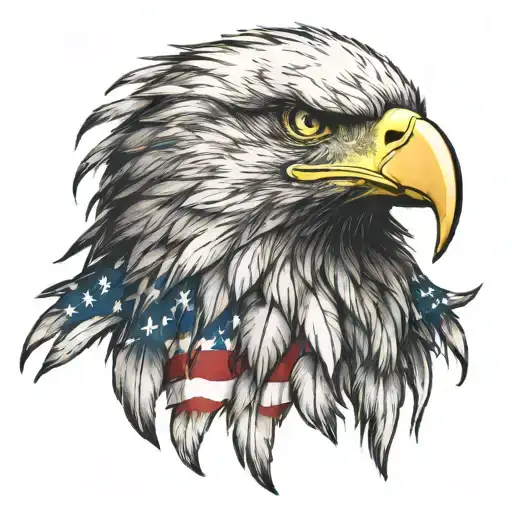 Eagle With The American Flag As The Feathers