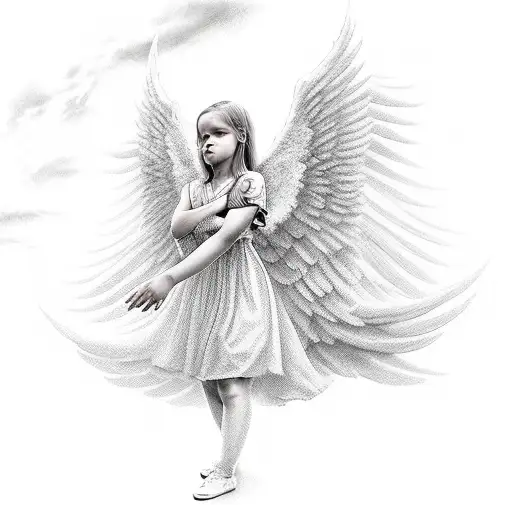 An Angel That Is Guardian Of An Child That Play Fotball