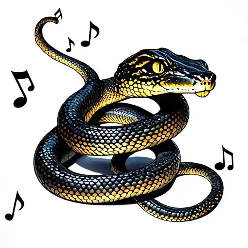 Snake And Music Notes