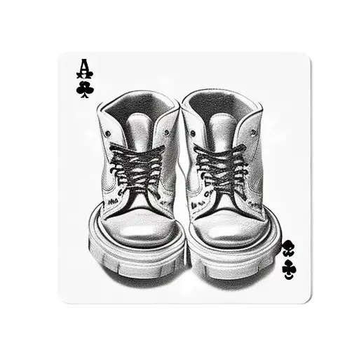 Playing Card With Boots On Them