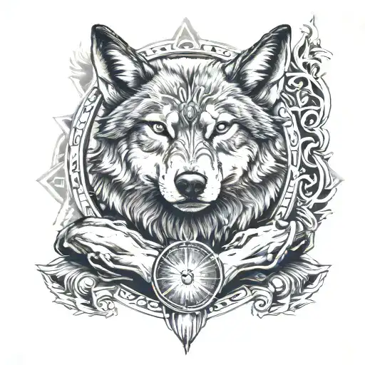 A Wolf Who Is Meditating Figure Surrounded
