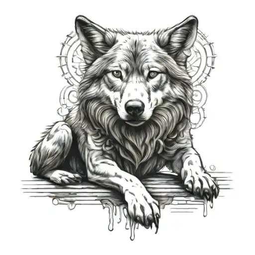 A Wolf Who Is Meditating Figure Sitting